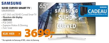 Aanbiedingen Samsung suhd curved smart tv ue65ks9000 - Samsung - Geldig van 16/05/2016 tot 22/05/2016 bij Expert