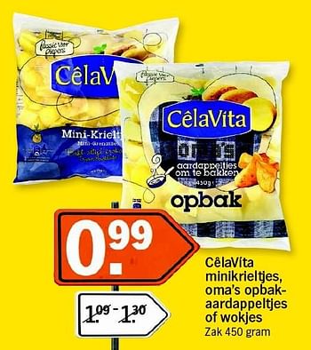 Aanbiedingen Cêlavíta minikrieltjes, oma`s opbakaardappeltjes of wokjes - CelaVita - Geldig van 17/05/2016 tot 22/05/2016 bij Albert Heijn