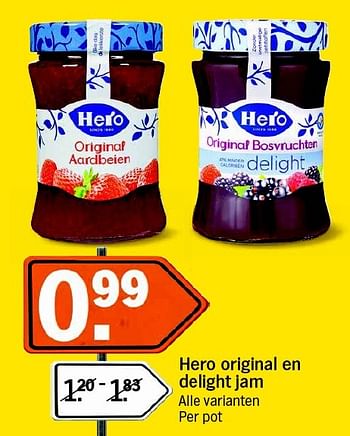 Aanbiedingen Hero original en delight jam - Hero - Geldig van 17/05/2016 tot 22/05/2016 bij Albert Heijn