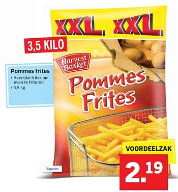 Aanbiedingen Pommes frites - Harvest Basket - Geldig van 16/05/2016 tot 22/05/2016 bij Lidl