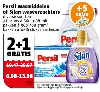 Aanbiedingen Persil wasmiddelen of silan wasverzachters - Persil - Geldig van 17/05/2016 tot 22/05/2016 bij Poiesz