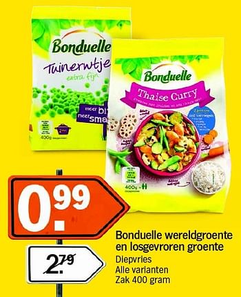 Aanbiedingen Bonduelle wereldgroente en losgevroren groente - Bonduelle - Geldig van 17/05/2016 tot 22/05/2016 bij Albert Heijn