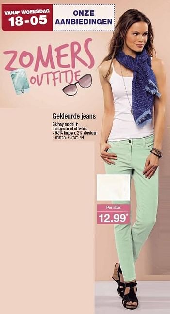 Aanbiedingen Gekleurde jeans - Huismerk - Aldi - Geldig van 18/05/2016 tot 24/05/2016 bij Aldi