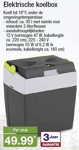 Aanbiedingen Elektrische koelbox - Huismerk - Aldi - Geldig van 18/05/2016 tot 24/05/2016 bij Aldi
