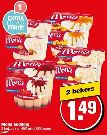 Aanbiedingen Mona pudding - Mona - Geldig van 18/05/2016 tot 24/05/2016 bij Hoogvliet