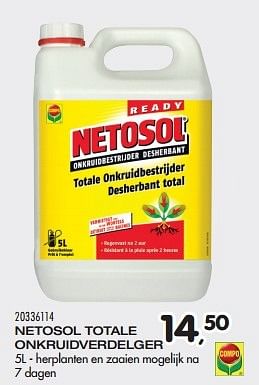 Aanbiedingen Netosol totale onkruidverdelger - Compo - Geldig van 24/05/2016 tot 21/06/2016 bij Supra Bazar