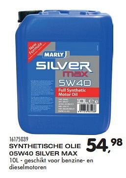 Aanbiedingen Synthetische olie 05w40 silver max - Marly - Geldig van 24/05/2016 tot 21/06/2016 bij Supra Bazar