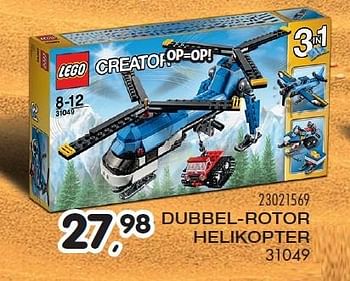 Aanbiedingen Dubbel-rotor helikopter - Lego - Geldig van 24/05/2016 tot 21/06/2016 bij Supra Bazar