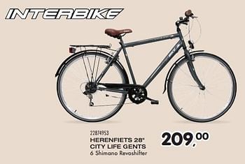 Aanbiedingen Herenfiets city life gents - Interbike - Geldig van 24/05/2016 tot 21/06/2016 bij Supra Bazar