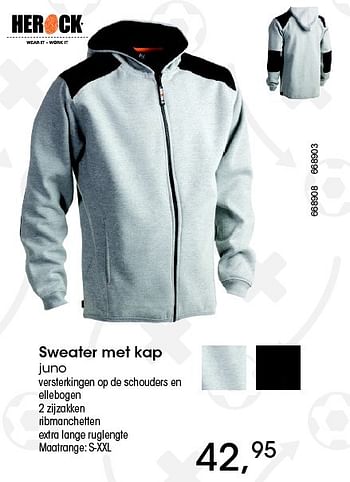 Aanbiedingen Sweater met kap juno - Herock - Geldig van 26/05/2016 tot 16/07/2016 bij Multi Bazar