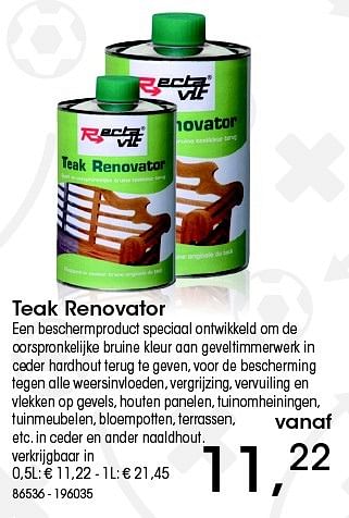 Aanbiedingen Teak renovator - Rectavit - Geldig van 26/05/2016 tot 16/07/2016 bij Multi Bazar