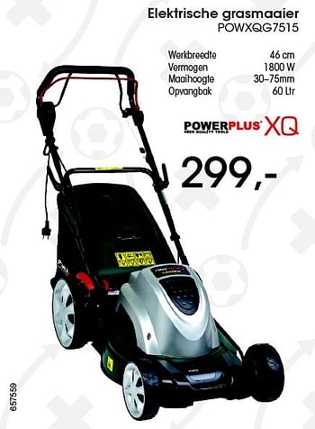 Aanbiedingen Powerplus elektrische grasmaaier powxqg7515 - Powerplus - Geldig van 26/05/2016 tot 16/07/2016 bij Multi Bazar