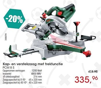 Aanbiedingen Bosch kap- en verstekzaag met trekfunctie pcm 8 s - Bosch - Geldig van 26/05/2016 tot 16/07/2016 bij Multi Bazar