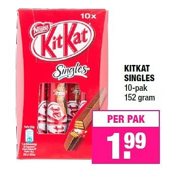 Aanbiedingen Kitkat singles - Nestlé - Geldig van 23/05/2016 tot 05/06/2016 bij Big Bazar