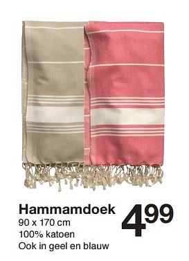 Aanbiedingen Hammamdoek - Huismerk - Zeeman  - Geldig van 28/05/2016 tot 11/06/2016 bij Zeeman