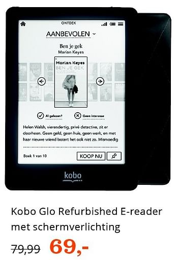 Aanbiedingen Kobo glo refurbished e-reader met schermverlichting - Kobo - Geldig van 23/05/2016 tot 02/06/2016 bij Bol