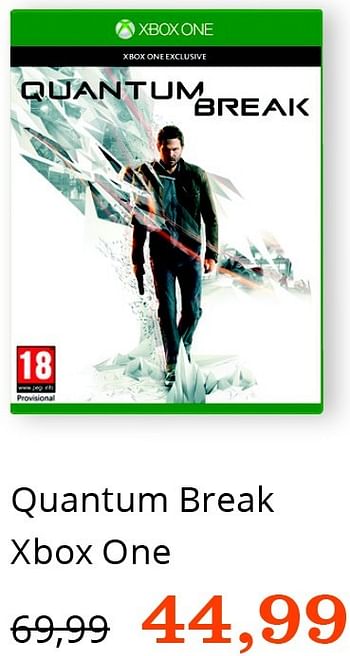 Aanbiedingen Quantum break xbox one - Microsoft Game Studios - Geldig van 23/05/2016 tot 02/06/2016 bij Bol