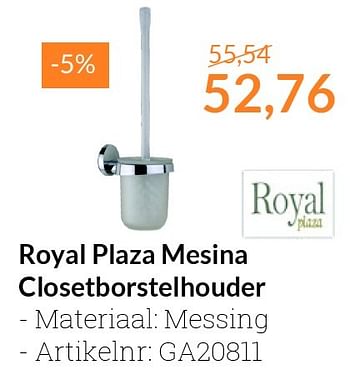 Aanbiedingen Royal plaza mesina closetborstelhouder - Royal Plaza - Geldig van 01/06/2016 tot 30/06/2016 bij Sanitairwinkel