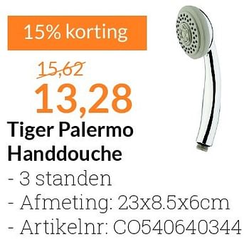 Aanbiedingen Tiger palermo handdouche - Tiger - Geldig van 01/06/2016 tot 30/06/2016 bij Sanitairwinkel