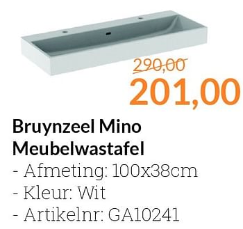 Aanbiedingen Bruynzeel mino meubelwastafel - Bruynzeel - Geldig van 01/06/2016 tot 30/06/2016 bij Sanitairwinkel