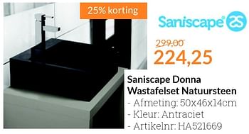 Aanbiedingen Saniscape donna wastafelset natuursteen - Saniscape - Geldig van 01/06/2016 tot 30/06/2016 bij Sanitairwinkel