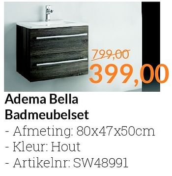 Aanbiedingen Adema bella badmeubelset - Adema sanitair - Geldig van 01/06/2016 tot 30/06/2016 bij Sanitairwinkel