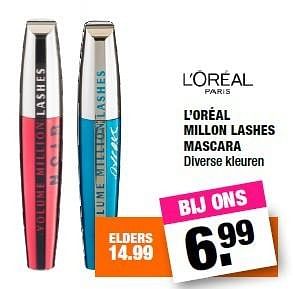 Aanbiedingen L`oréal millon lashes mascara - L'Oreal Paris - Geldig van 06/06/2016 tot 19/06/2016 bij Big Bazar