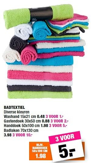 Aanbiedingen Badtextiel - Huismerk - Big Bazar - Geldig van 06/06/2016 tot 19/06/2016 bij Big Bazar