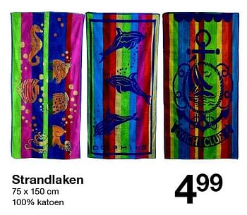 Aanbiedingen Strandlaken - Huismerk - Zeeman  - Geldig van 11/06/2016 tot 17/06/2016 bij Zeeman