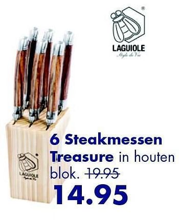 Aanbiedingen 6 steakmessen treasure - Laguiole - Geldig van 10/06/2016 tot 04/07/2016 bij Multi Bazar