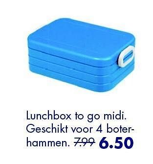Aanbiedingen Lunchbox to go midi - Huismerk - Multi Bazar - Geldig van 10/06/2016 tot 04/07/2016 bij Multi Bazar
