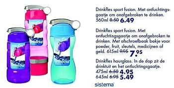 Aanbiedingen Drinkfles sport fusion - Sistema - Geldig van 10/06/2016 tot 04/07/2016 bij Multi Bazar
