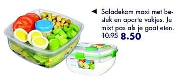 Aanbiedingen Saladekom maxi met bestek en aparte vakjes - Sistema - Geldig van 10/06/2016 tot 04/07/2016 bij Multi Bazar