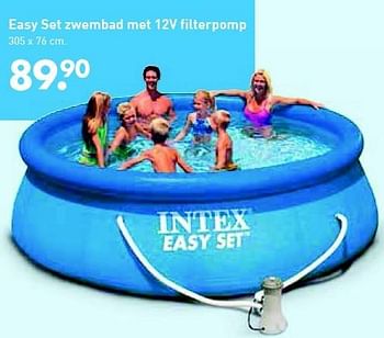 Aanbiedingen Easy set zwembad met 12v filterpomp - Intex - Geldig van 10/06/2016 tot 03/07/2016 bij Multi Bazar