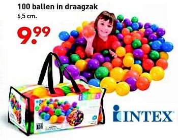 Aanbiedingen 100 ballen in draagzak - Intex - Geldig van 10/06/2016 tot 03/07/2016 bij Multi Bazar