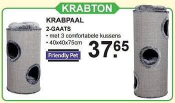 Aanbiedingen Krabpaal 2-gaats - Friendly pet - Geldig van 20/06/2016 tot 10/07/2016 bij Van Cranenbroek