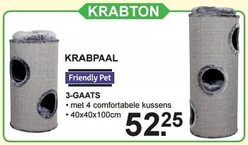 Aanbiedingen Krabpaal 3-gaats - Friendly pet - Geldig van 20/06/2016 tot 10/07/2016 bij Van Cranenbroek