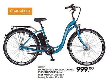 Aanbiedingen Damesfiets navigator 6.0 elektrische fiets met motor vooraan - Prophete - Geldig van 21/06/2016 tot 27/07/2016 bij Supra Bazar