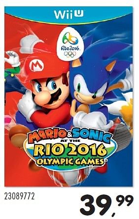 Aanbiedingen Mario + sonic at the rio 2016 olympic games - Nintendo - Geldig van 21/06/2016 tot 27/07/2016 bij Supra Bazar