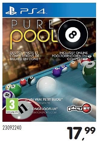 Aanbiedingen Pure pool - Play-It - Geldig van 21/06/2016 tot 27/07/2016 bij Supra Bazar