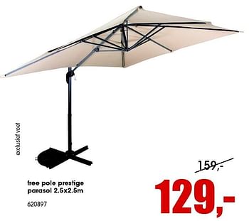 Aanbiedingen Free pole prestige parasol - Huismerk - Multi Bazar - Geldig van 24/06/2016 tot 31/07/2016 bij Multi Bazar