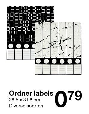 Aanbiedingen Ordner labels - Huismerk - Zeeman  - Geldig van 25/06/2016 tot 01/07/2016 bij Zeeman