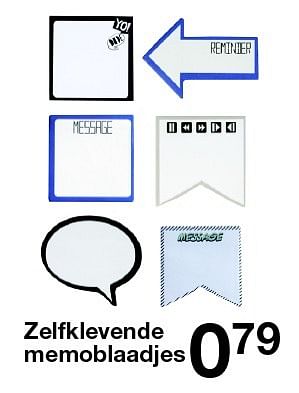 Aanbiedingen Zelfklevende memoblaadjes - Huismerk - Zeeman  - Geldig van 25/06/2016 tot 01/07/2016 bij Zeeman