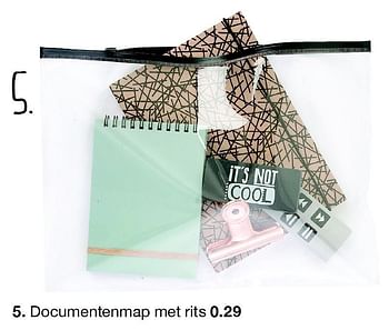 Aanbiedingen Documentenmap met rits - Huismerk - Zeeman  - Geldig van 25/06/2016 tot 01/07/2016 bij Zeeman