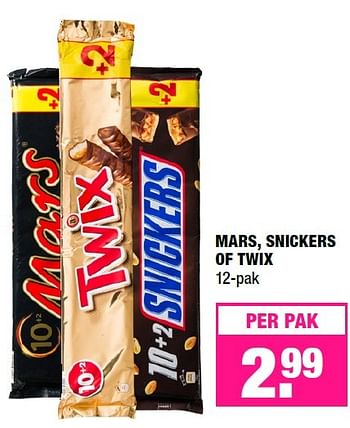 Aanbiedingen Mars, snickers of twix - Mars Snacks - Geldig van 20/06/2016 tot 03/07/2016 bij Big Bazar