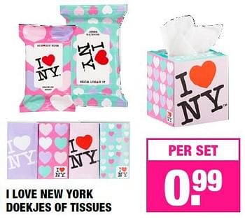 Aanbiedingen I love new york doekjes of tissues - Huismerk - Big Bazar - Geldig van 20/06/2016 tot 03/07/2016 bij Big Bazar