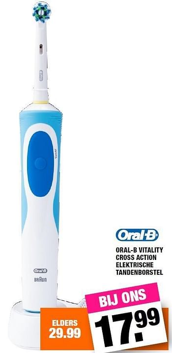 Aanbiedingen Oral-b vitality cross action elektrische tandenborstel - Oral-B - Geldig van 20/06/2016 tot 03/07/2016 bij Big Bazar