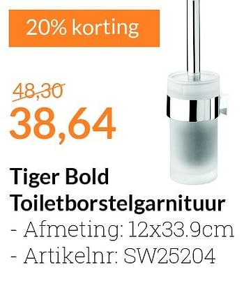 Aanbiedingen Tiger bold toiletborstelgarnituur - Tiger - Geldig van 01/07/2016 tot 31/07/2016 bij Sanitairwinkel