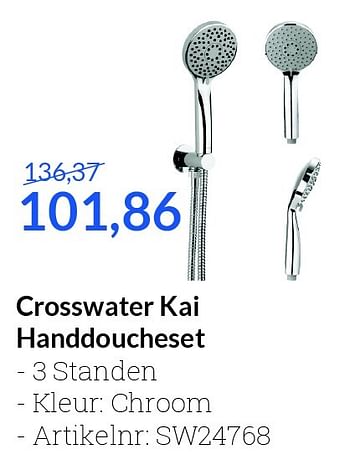 Aanbiedingen Crosswater kai handdoucheset - Crosswater - Geldig van 01/07/2016 tot 31/07/2016 bij Sanitairwinkel