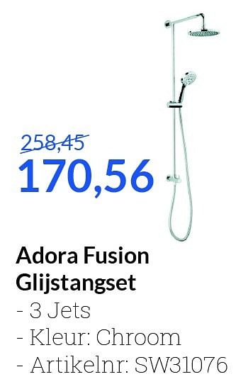 Aanbiedingen Adora fusion glijstangset - Adora - Geldig van 01/07/2016 tot 31/07/2016 bij Sanitairwinkel